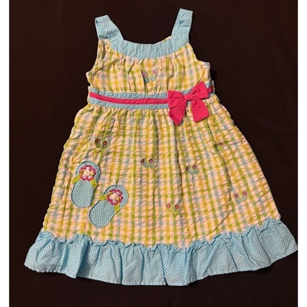 Youngland size 3T sundress with embroidered flip flops